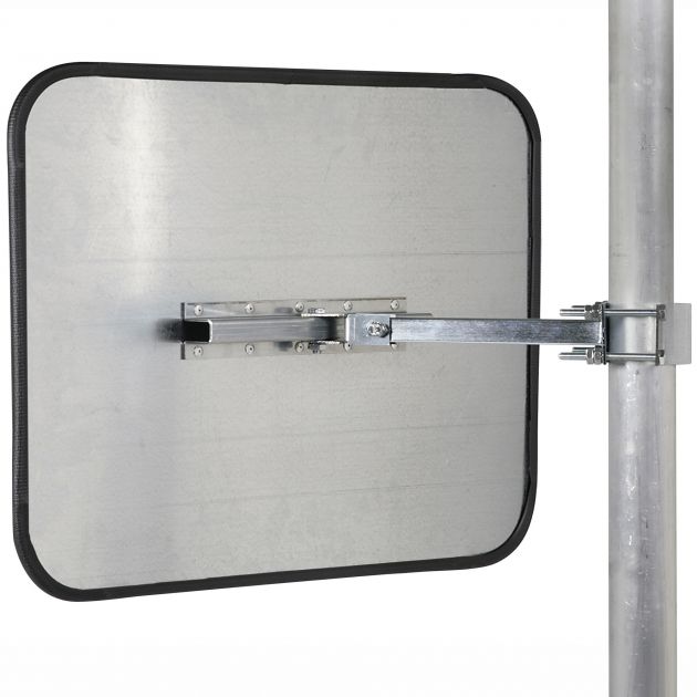 Miroir anti givre spécial littoral multi-usages rectangulaire 90° en inox poli