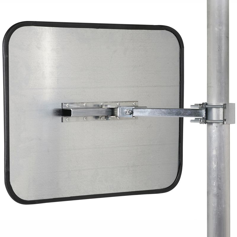 Miroir anti givre spécial littoral multi-usages rectangulaire 90° en inox poli