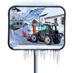 Miroir anti givre spécial littoral multi-usages rectangulaire 90° en inox poli