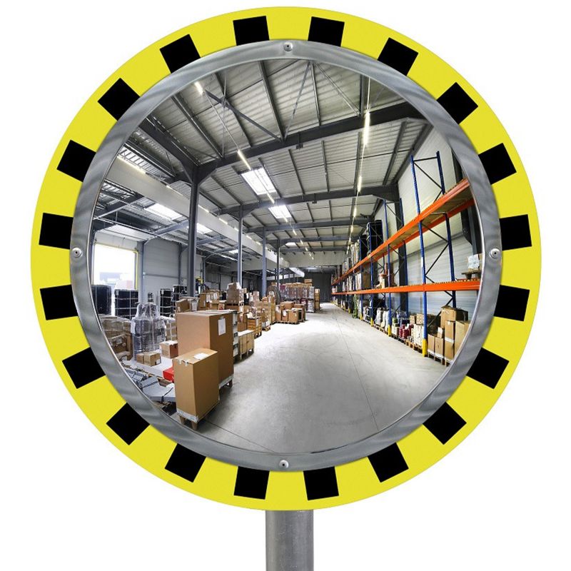 Miroir de sécurité rond avec cadre aluminium pour entrepôt