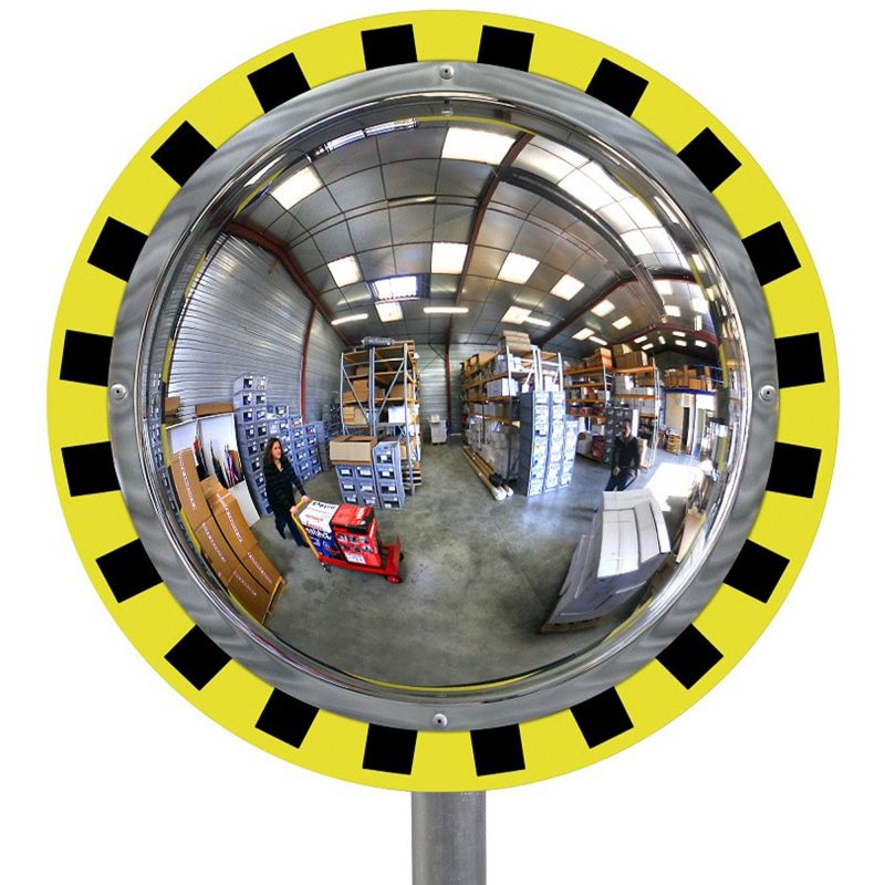 Miroir de sécurité rond avec cadre aluminium pour entrepôt