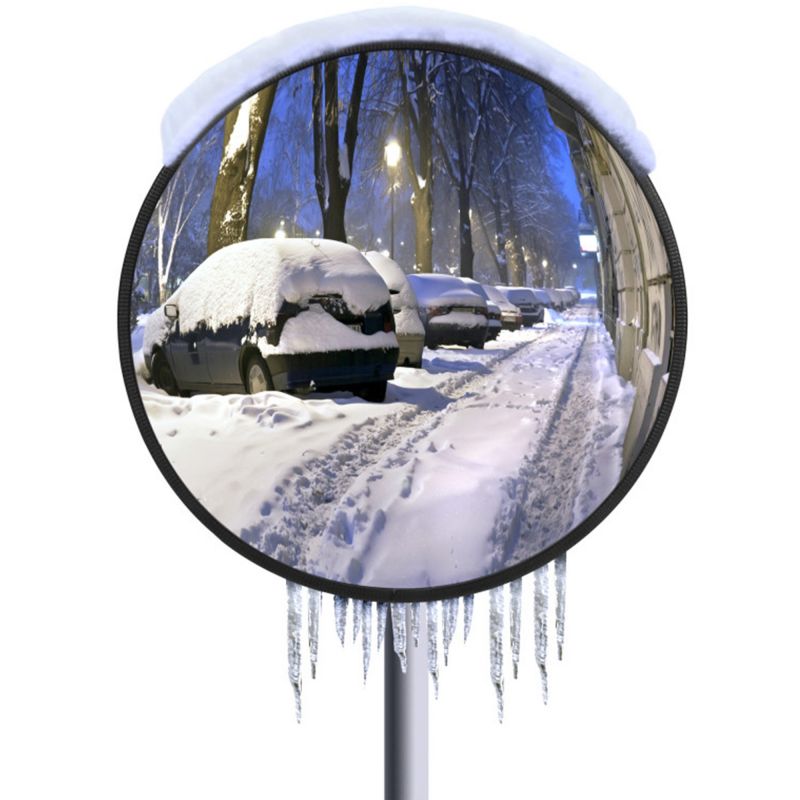 Miroir de surveillance anti givre et buée inox poli rond spécial littoral 90°