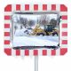 Miroir routier anti givre avec cadre pour voie privée ​rectangulaire 90° inox