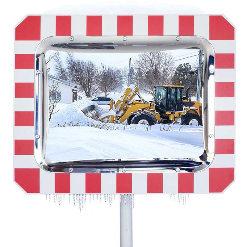 Miroir anti givre spécial littoral industrie rectangulaire 90° en inox poli