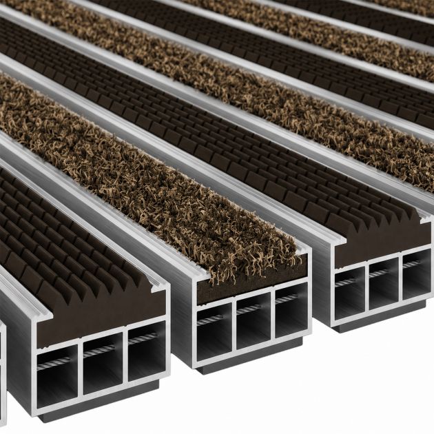Tapis aluminium sur mesure gomme et reps