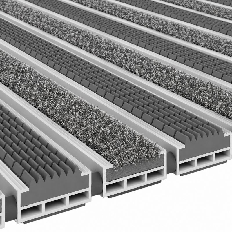 Tapis aluminium sur mesure gomme et reps