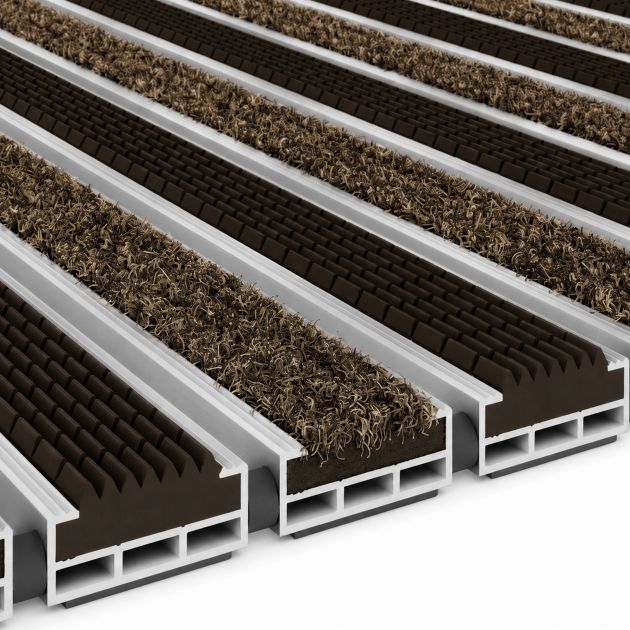 Tapis aluminium sur mesure gomme et reps