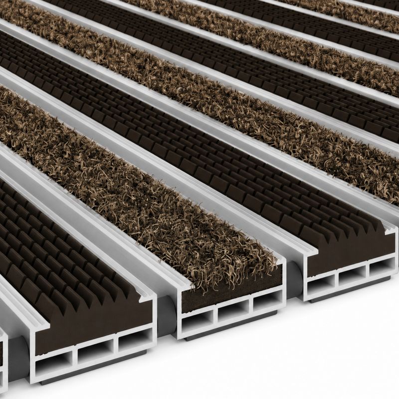 Tapis aluminium sur mesure gomme et reps