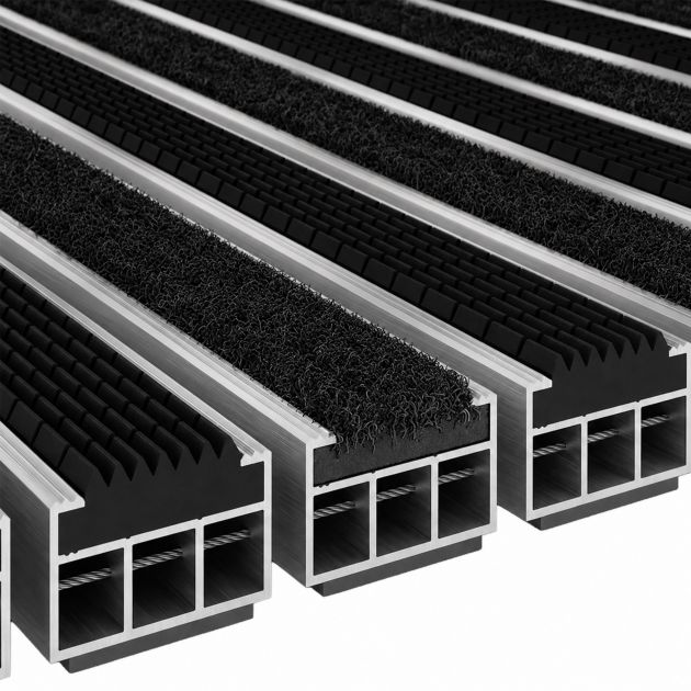Tapis aluminium sur mesure gomme et reps