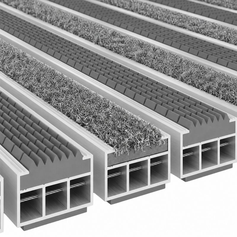 Tapis aluminium sur mesure gomme et reps