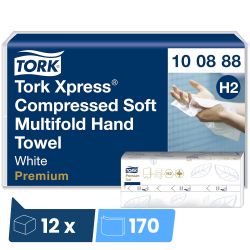 Essuie main papier plié Tork Xpress Compressed Soft H2 Premium - 2040 feuilles
