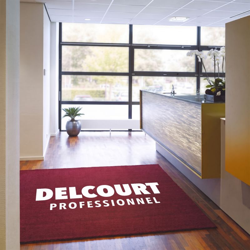 Tapis brosse coco logo personnalisé sur mesure intérieur PMR