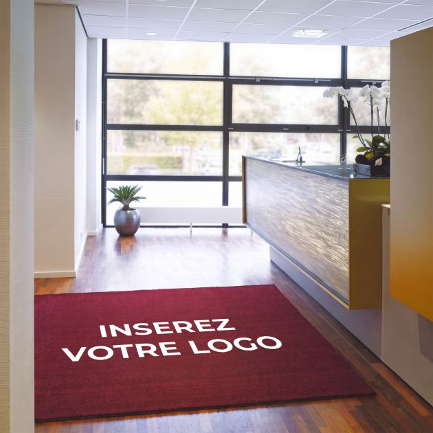 Tapis brosse coco logo personnalisé sur mesure intérieur PMR