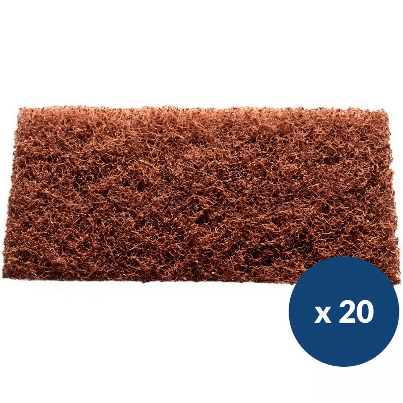 Lot de 20 pads marron spécial bois monobrosse Mi-Tor Fimap