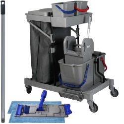 Kit chariot de ménage complet 4 seaux