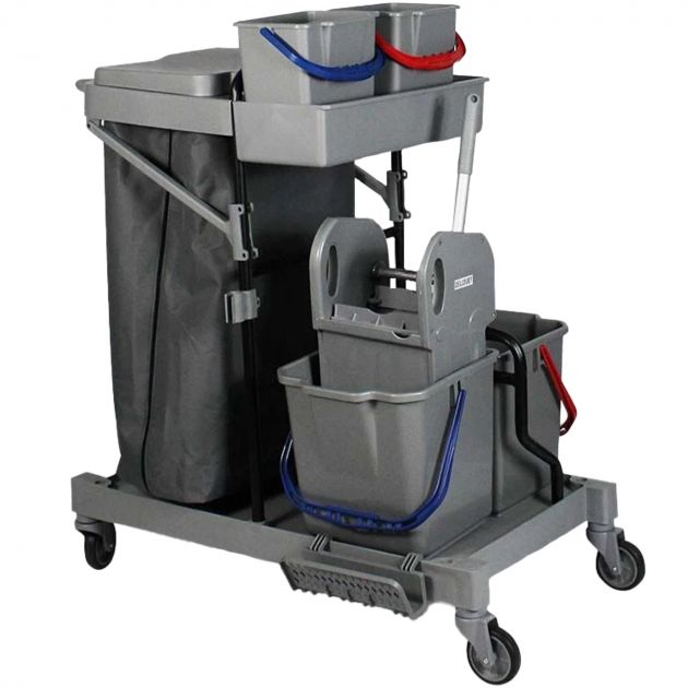 Kit chariot de ménage complet 4 seaux