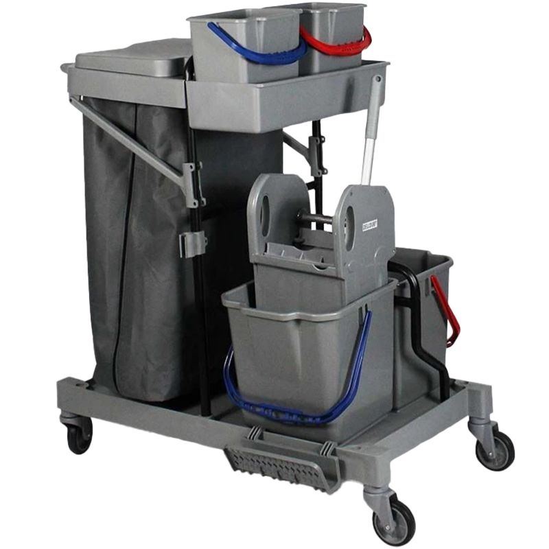 Kit chariot de ménage complet 4 seaux