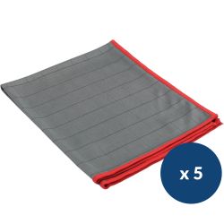 Chiffons microfibre carbone 40 x 50 cm x 5 Rouge