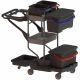 Chariot de ménage pré-imprégnation 4 seaux support de sac 120 L