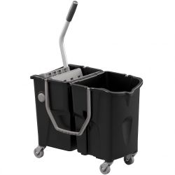 Chariot bi-bac noir avec presse à plat intégrée Clevy ICA
