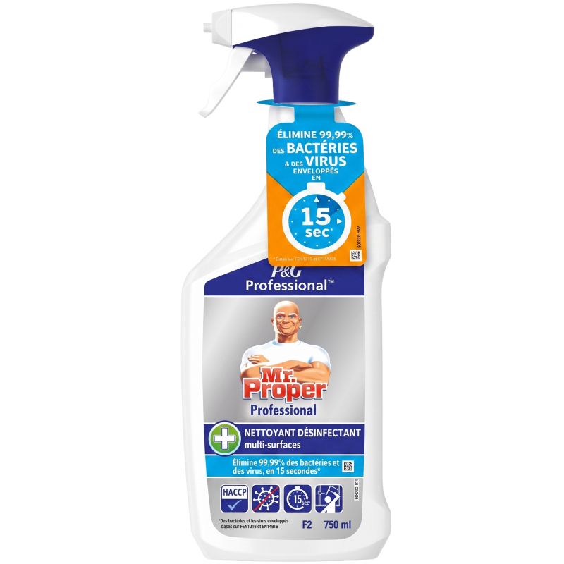 Spray désinfectant 4 en 1 multi-surfaces 750 ml Mr Propre Professionnel