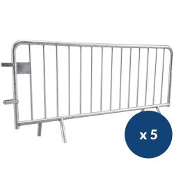 Barrière de police vauban 2m 14 barreaux x5