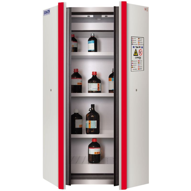Armoire de stockage produit chimique inflammable coupe feu 90 min 2 portes