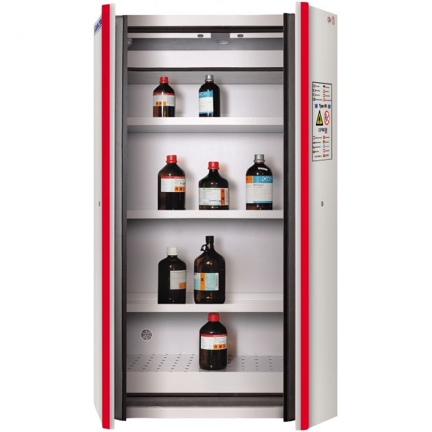 Armoire de stockage produit chimique inflammable coupe feu 90 min 2 portes