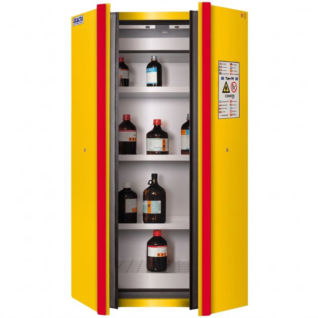Armoire de stockage produit chimique inflammable coupe feu 90 min 2 portes