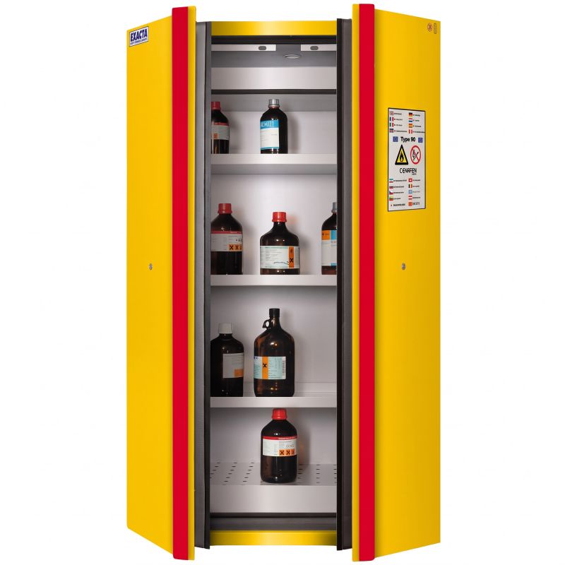 Armoire de stockage produit chimique inflammable coupe feu 90 min 2 portes
