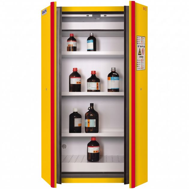 Armoire de stockage produit chimique inflammable coupe feu 90 min 2 portes