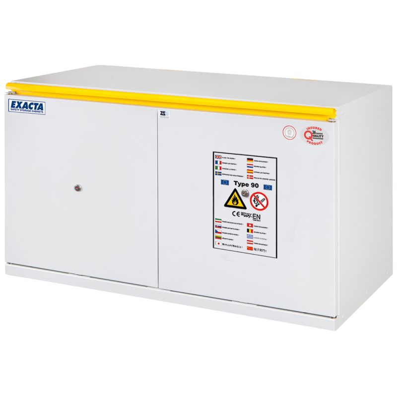 Armoire basse de sécurité pour produits inflammables coupe feu 90 min 2 portes