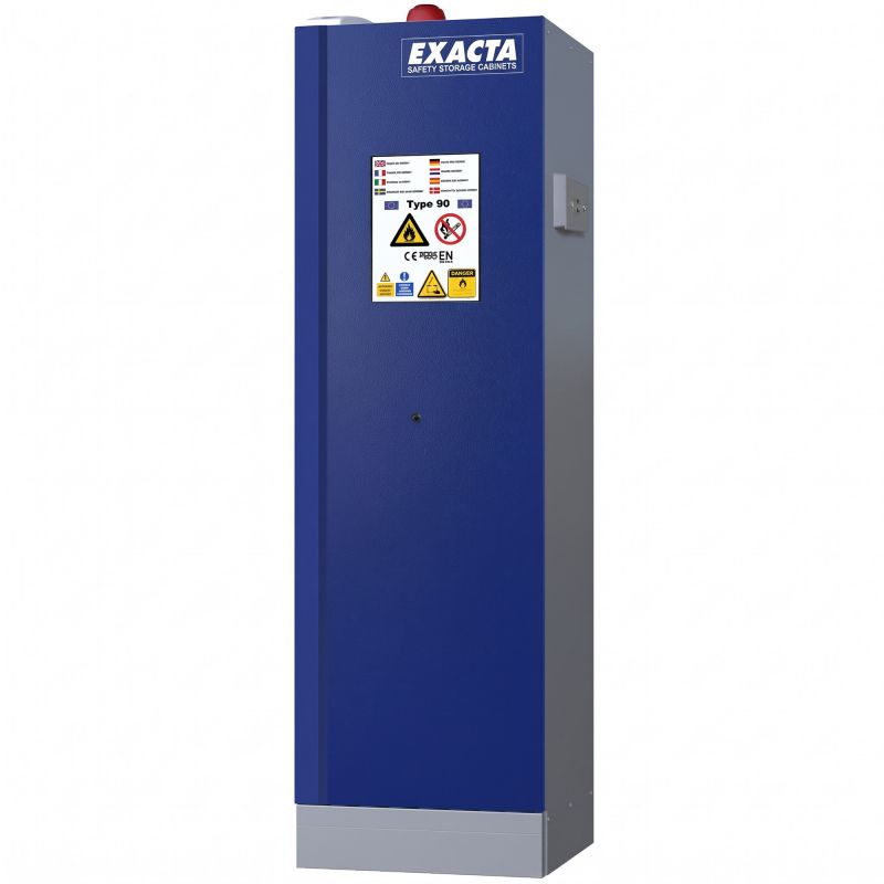 Armoire stockage et recharge batterie lithium anti feu 90 min avec alarme et détecteur de fumée