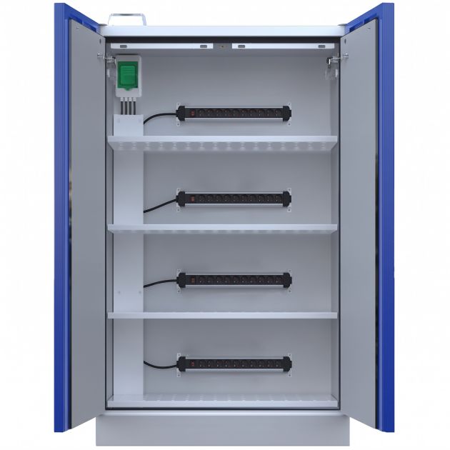 Armoire de sécurité haute 2 portes pour stockage et recharge de batterie lithium-ion avec alarme