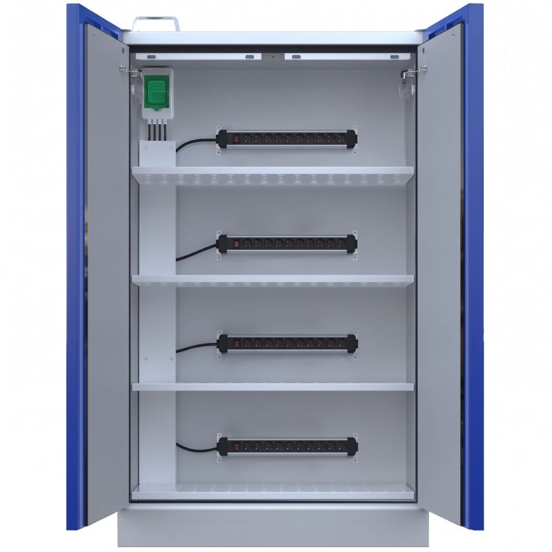 Armoire de sécurité haute 2 portes pour stockage et recharge de batterie lithium-ion avec alarme