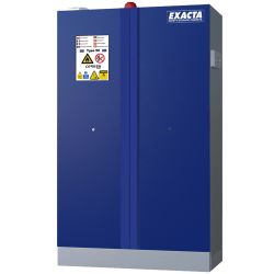 Armoire de sécurité 2 portes pour batterie lithium-ion avec détecteur de fumée et alarme avec extincteur et report SSI