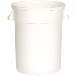 Poubelle de tri sélectif ronde en plastique 120 L intérieur / extérieur Blanc