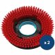 Brosse autolaveuse compacte autotractée I-MOP Lite à poils durs rouge x2