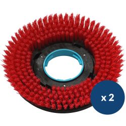 Brosse autolaveuse compacte autotractée I-MOP Lite à poils durs rouge x2