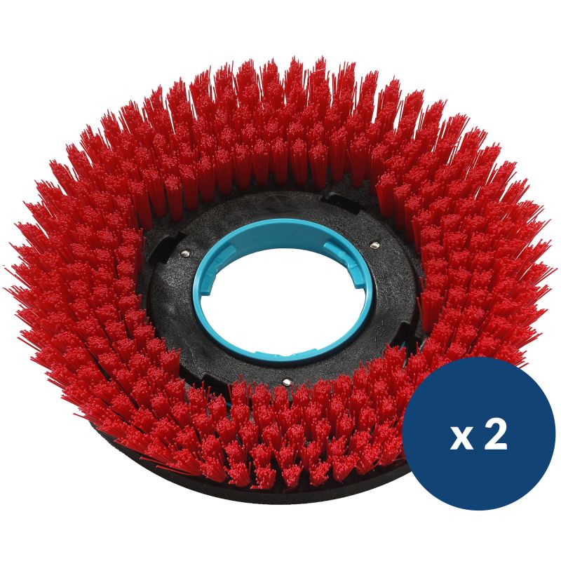 Brosse autolaveuse compacte autotractée I-MOP Lite à poils durs rouge x2