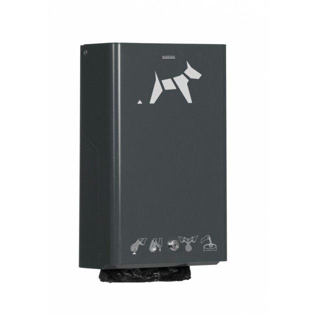 HYGECA Borne propreté canine sur poteau liasses Gris Anthracite HYGECA Borne propreté canine sur poteau liasses Gris Anthracite