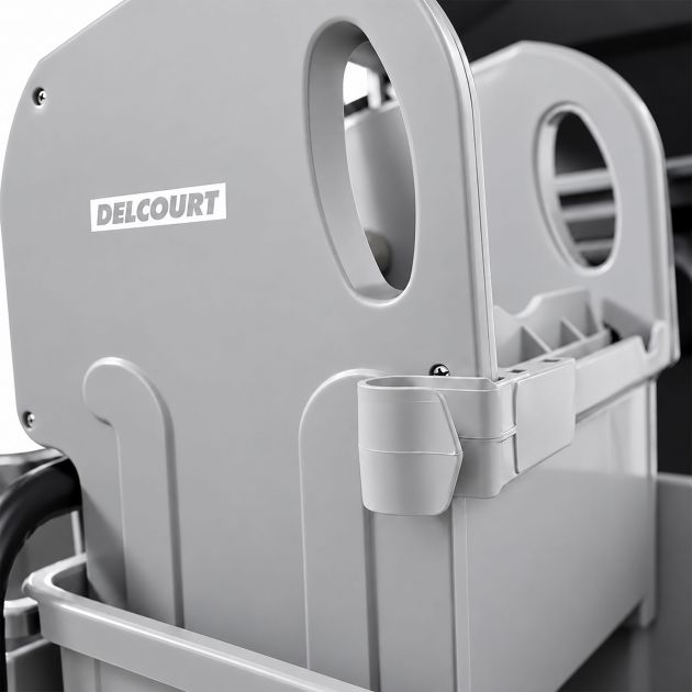 Chariot de ménage 6 seaux avec presse et porte-sac 120 L
