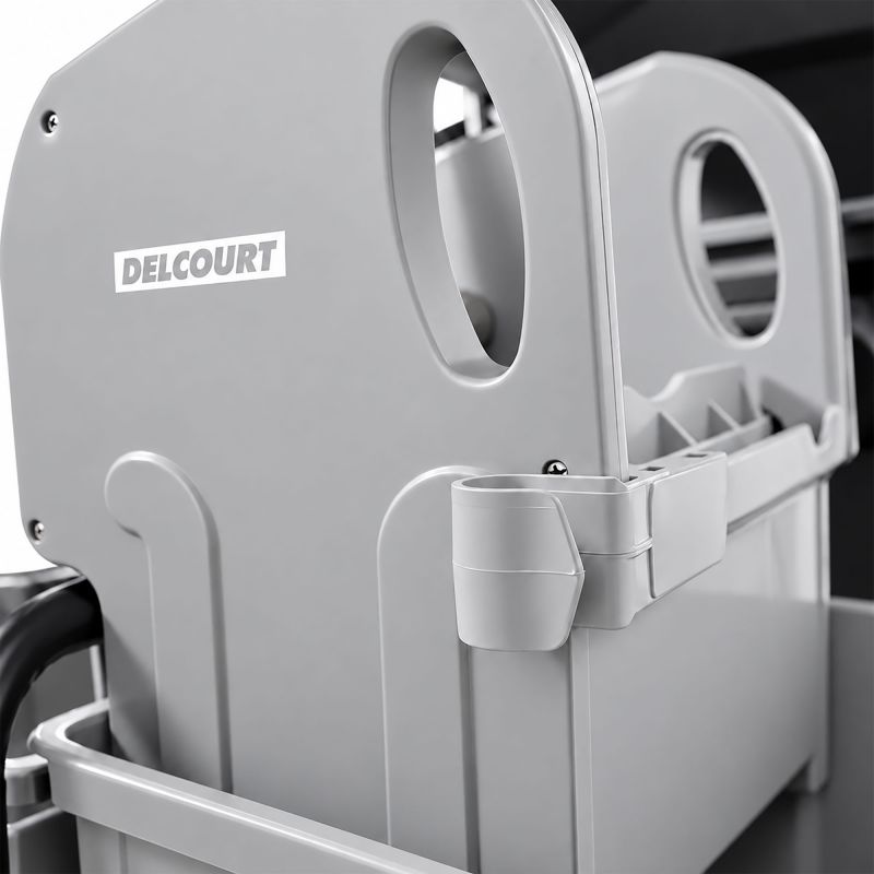 Chariot de ménage 6 seaux avec presse et porte-sac 120 L