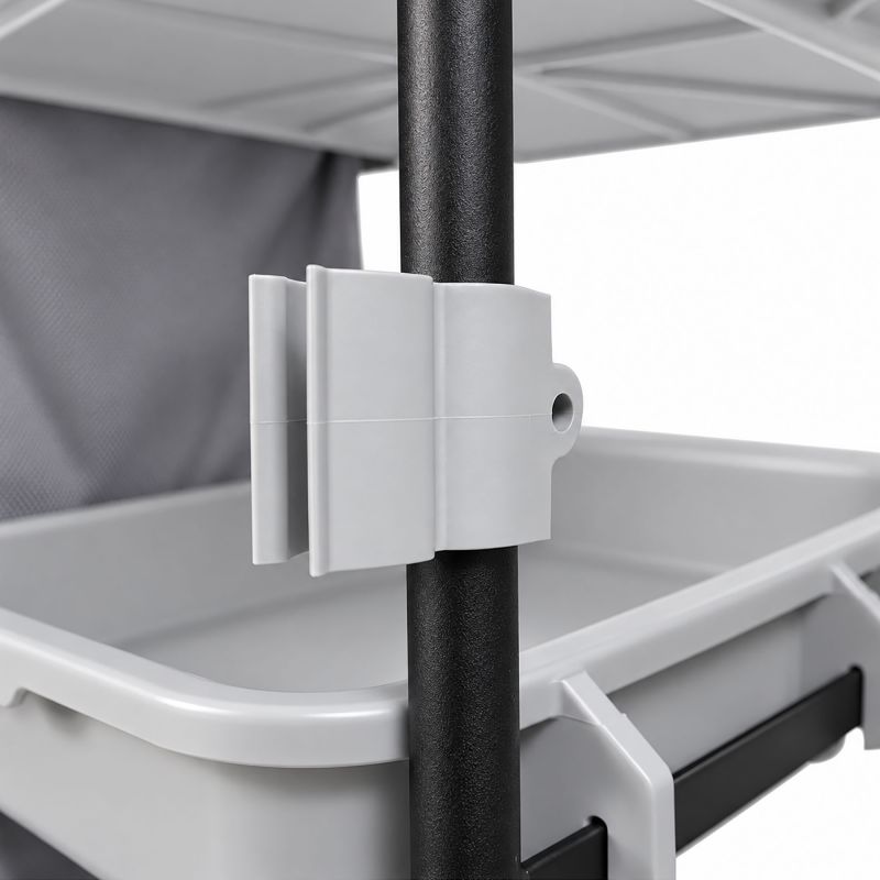 Chariot de ménage 4 seaux avec presse et support de sac 120 L