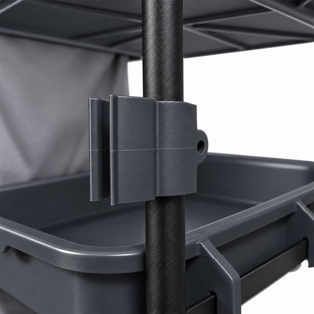 Chariot de ménage 4 seaux avec presse et support de sac 120 L