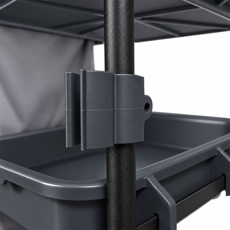 Chariot de ménage 4 seaux avec presse et support de sac 120 L