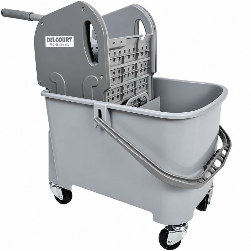 Seau essoreur à presse avec roues 20L