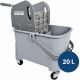 Seau essoreur double bac avec cloison amovible à roulettes 20L