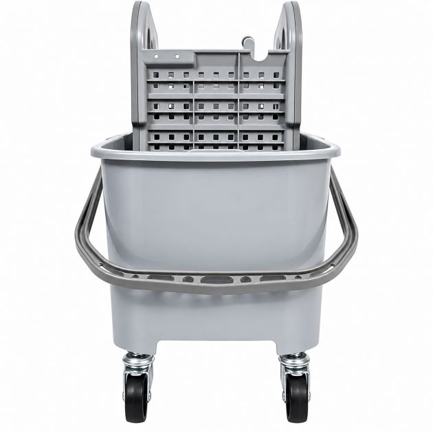 Seau essoreur double bac avec cloison amovible à roulettes 20L