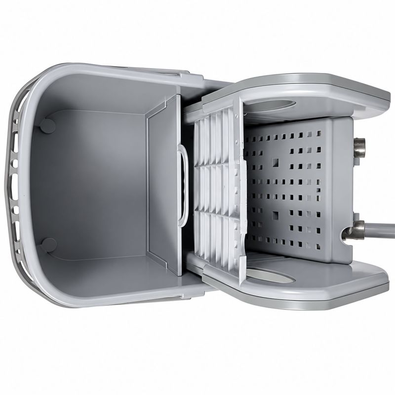 Seau essoreur double bac avec cloison amovible à roulettes 20L